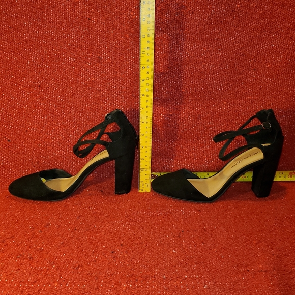 Christian Siriano vintage 2000s black faux suede block heel D'Orsay pump - Picture 2 of 12